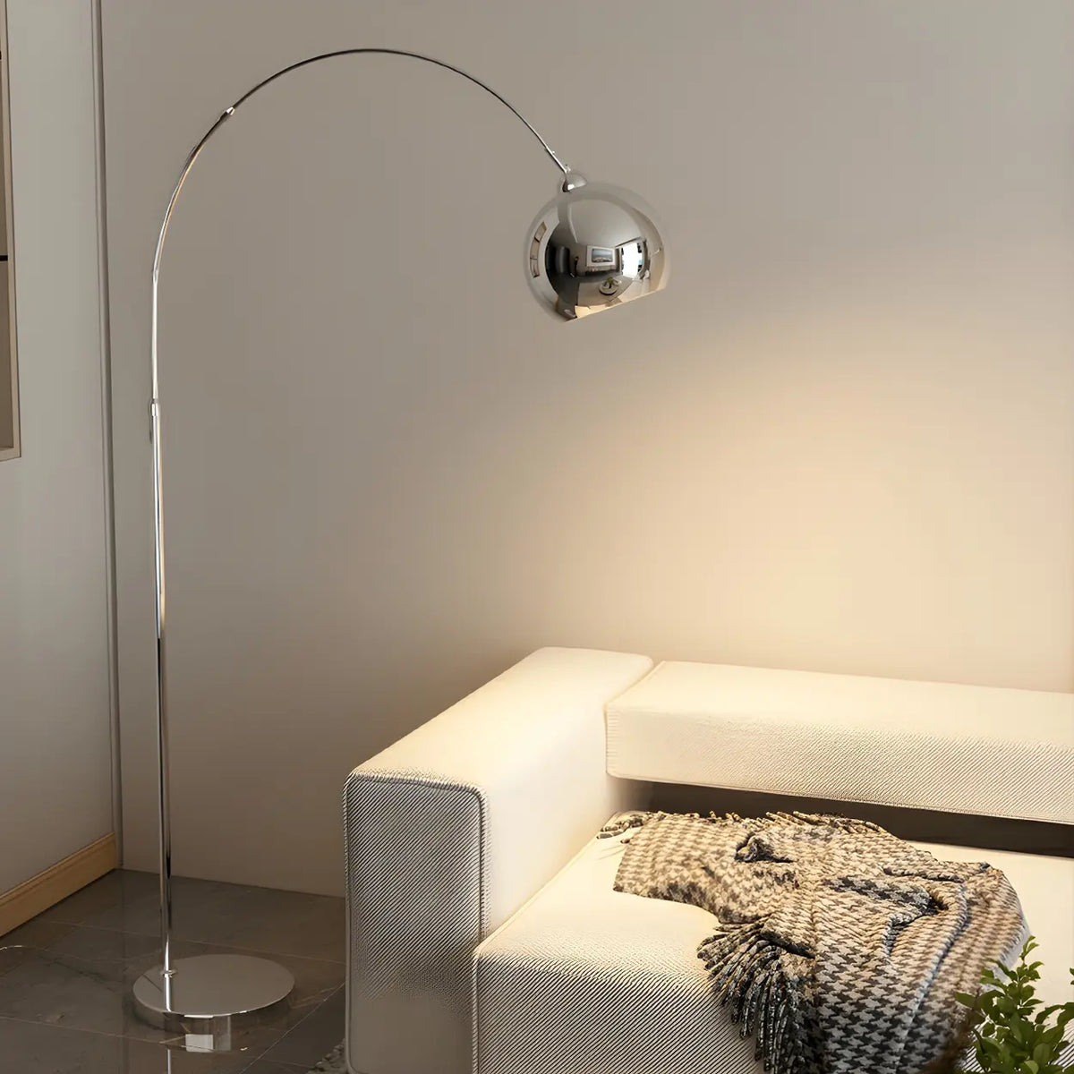Chrome Arc Floor Lamp