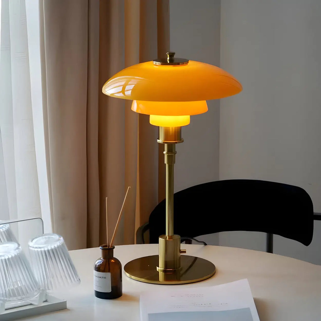 Layered Glass Umbrella Table Lamp