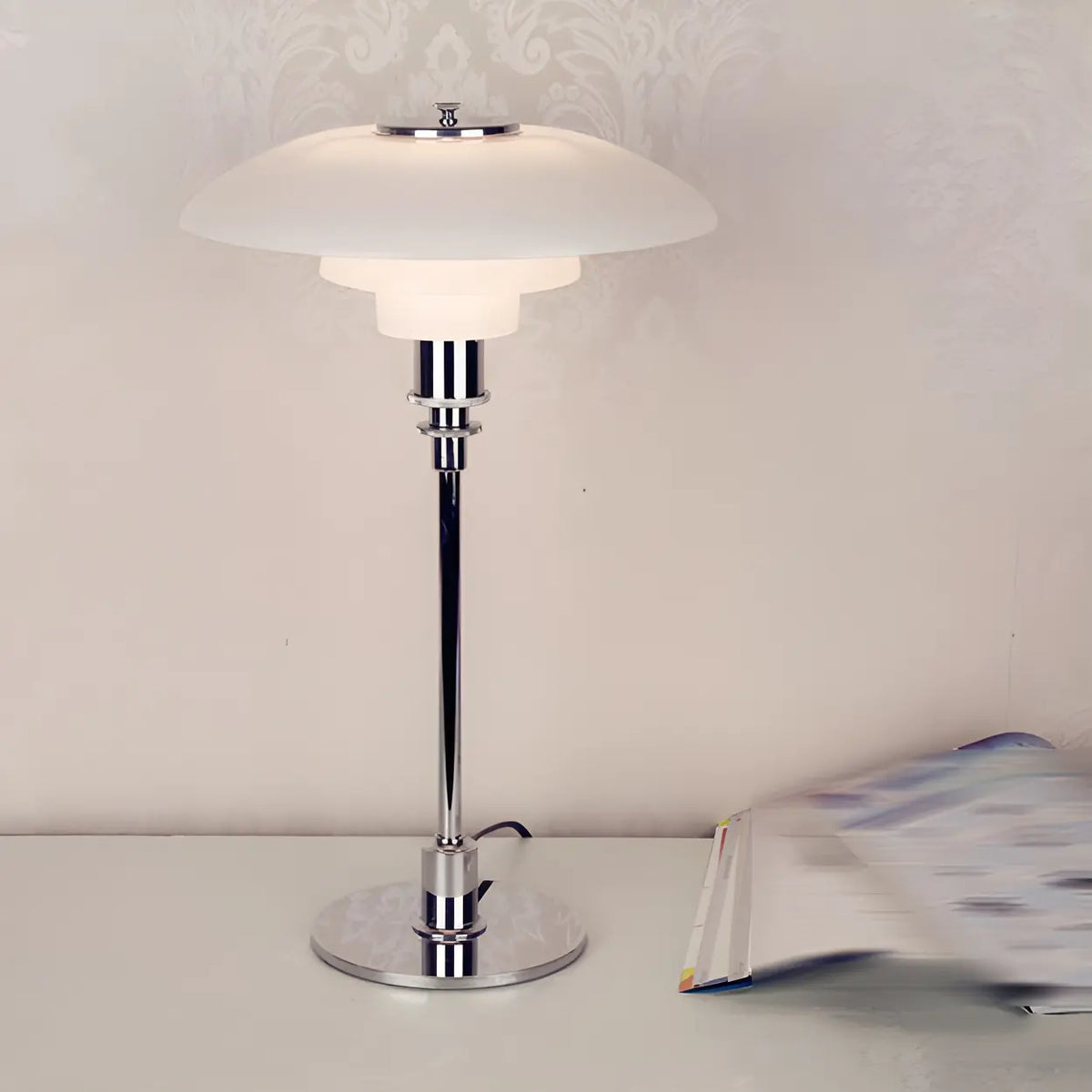 Multi-Layer Glass Umbrella Table Lamp