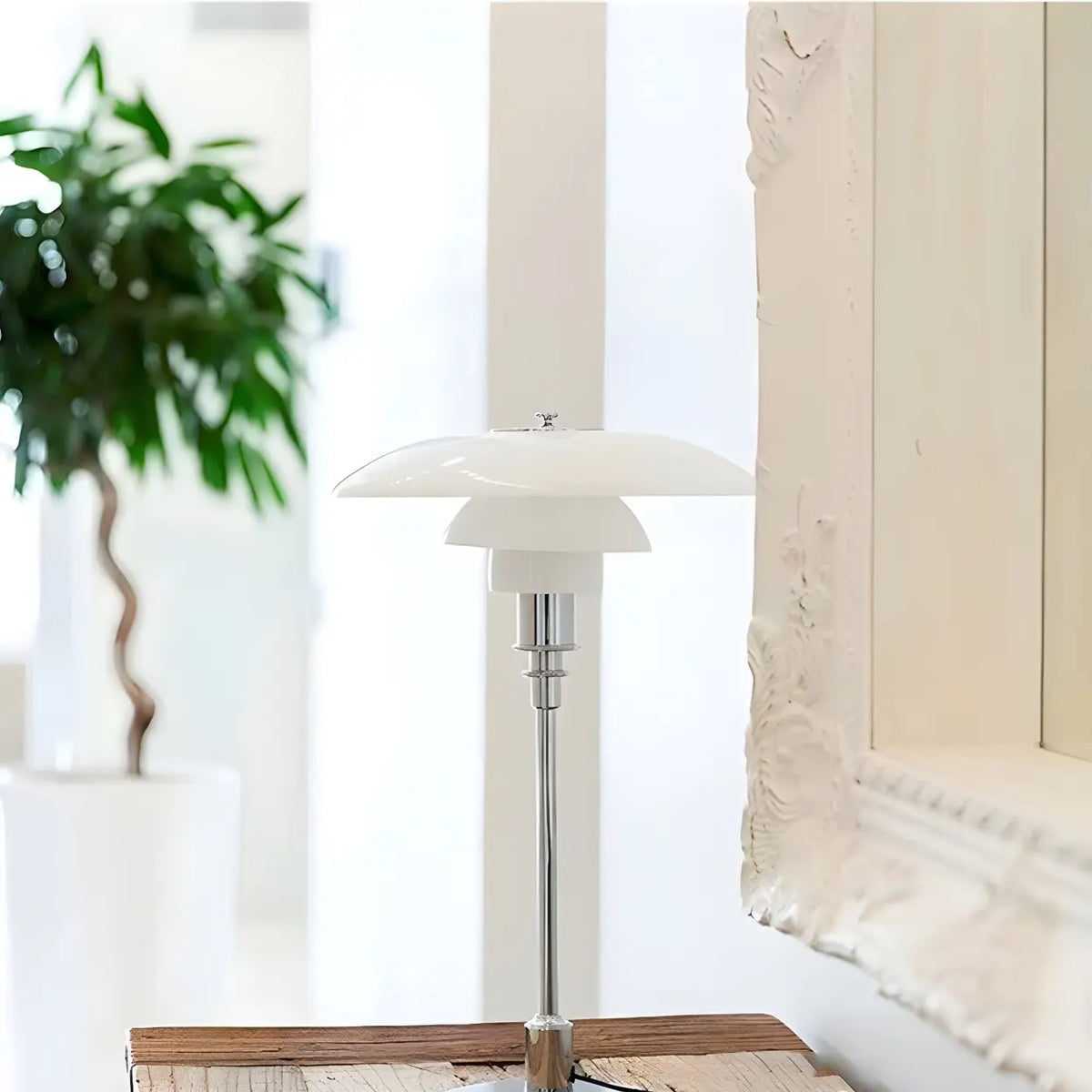 Multi-Layer Glass Umbrella Table Lamp