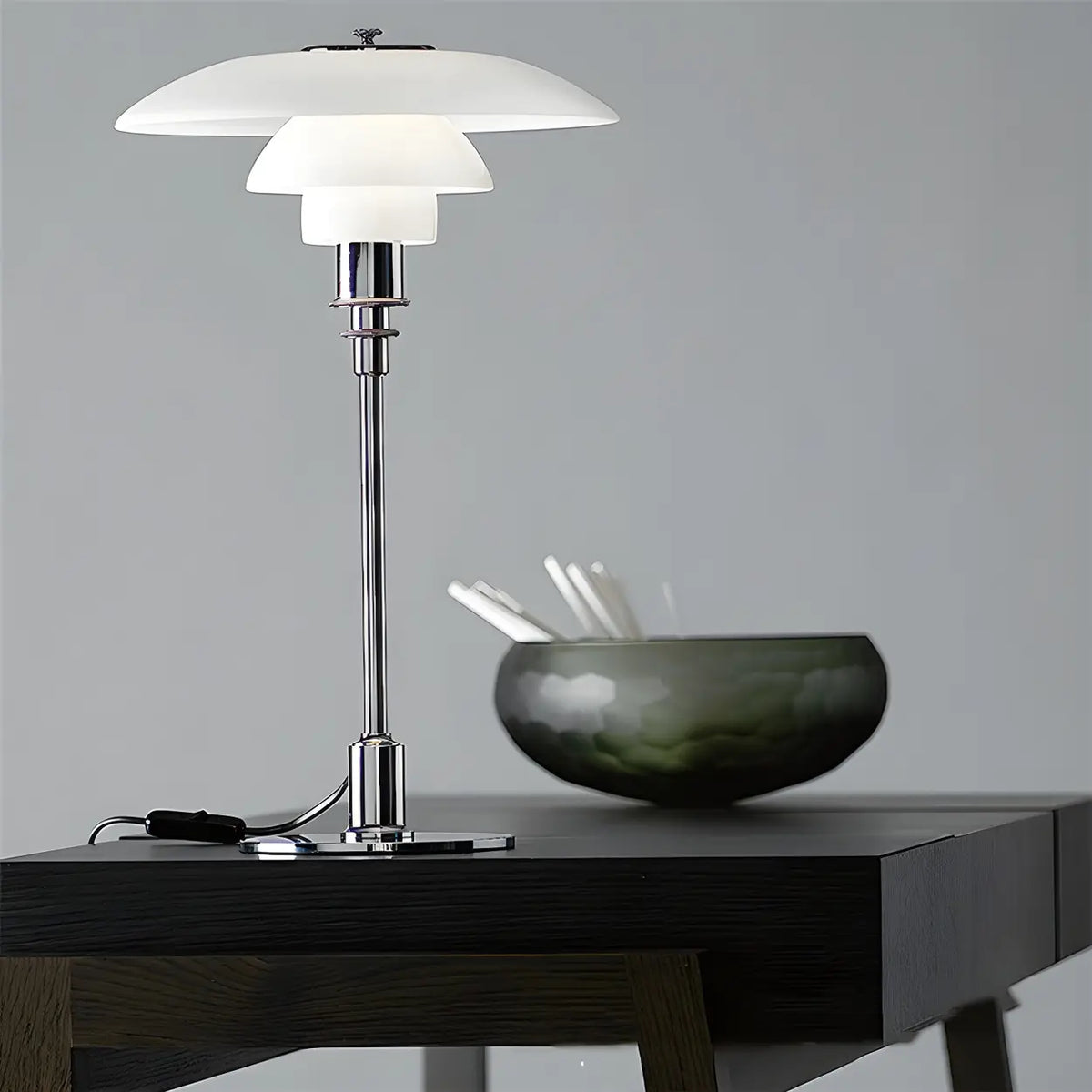 Multi-Layer Glass Umbrella Table Lamp