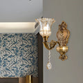Vintage Crystal Flower Wall Sconce