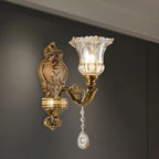 Vintage Crystal Flower Wall Sconce