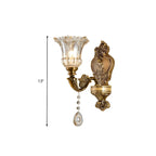 Vintage Crystal Flower Wall Sconce